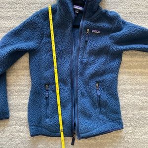 Patagonia Retro Pile Fleece Hooded Blue Zip Jacket Size M
